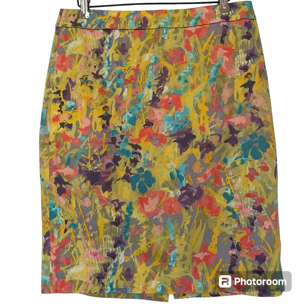 J Crew pencil skirt. Bright multicolored size 6